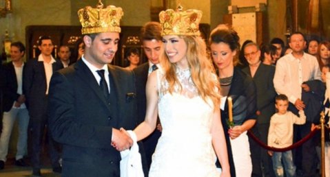 даниела янков и стефан бузурович по време на венчавката им